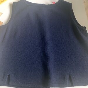St John Navy Sleeveless Knit Top
